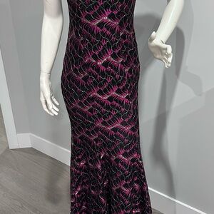 Clearance Price 📣 New Mermaid Evening Gown | Magenta Gold Black/ Size S ✨💃